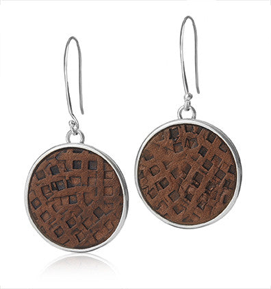 Leather Up! (Grid) Earrings