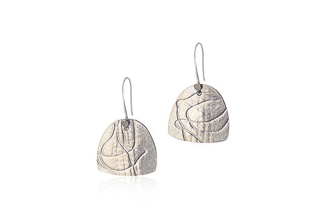 Sterling Silver Etched Drop Earrings