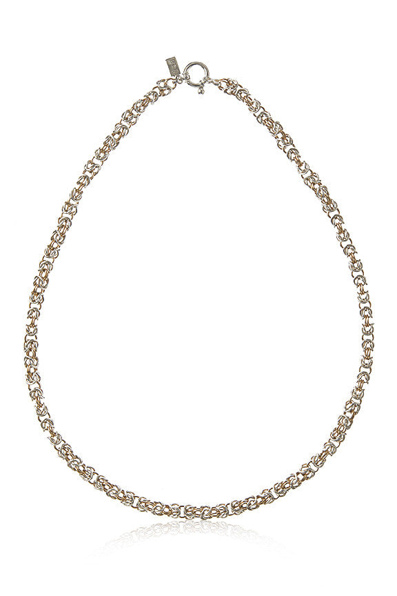 Men's Byzantine Necklace S/YGF, S/RGF